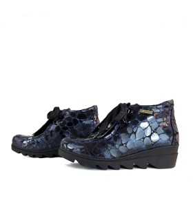 Botines Magda cuña azul membrana impermeable de Nival