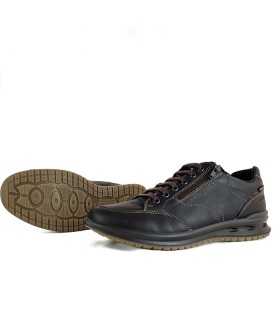Zapato piel Corson cremallera impermeable de Baerchi para hombre marron