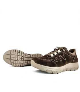 Zapatos deportivos piel marron de Laura Azaña para mujer