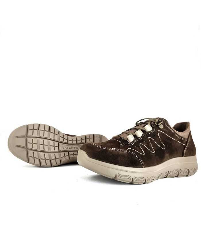 Zapatos deportivos piel marron de Laura Azaña para mujer
