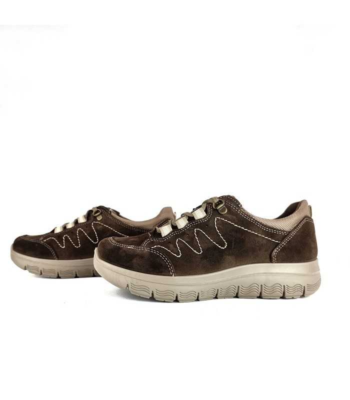 Zapatos deportivos piel marron de Laura Azaña para mujer