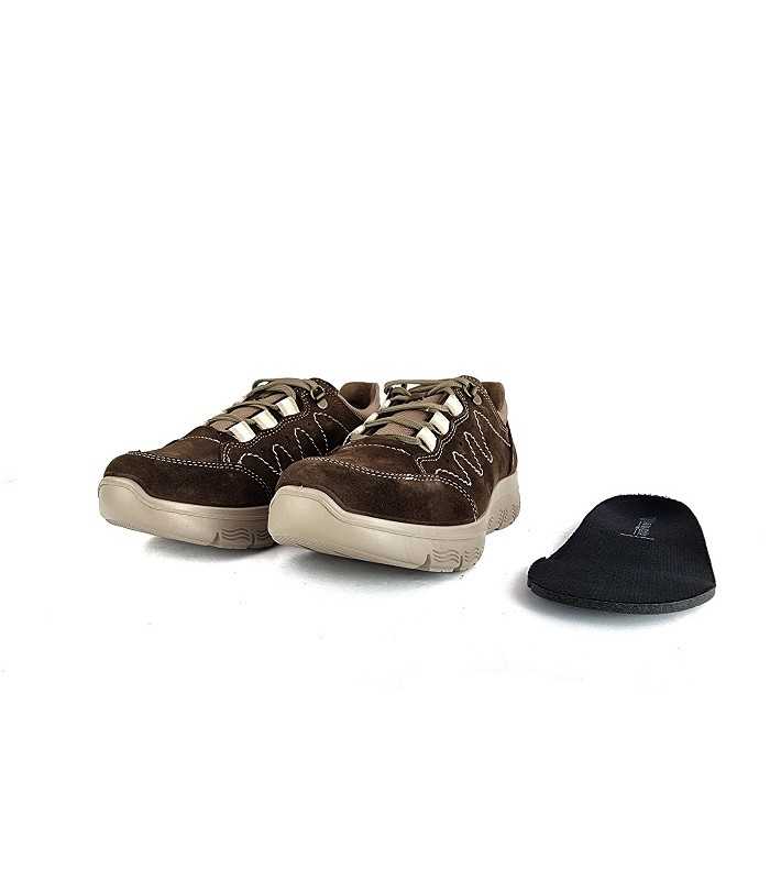 Zapato deportivo piel marron de Laura Azaña para mujer
