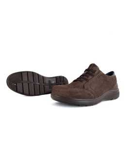 Detalle del piso ligero del zapato sport nobuck marrón con elásticos en el empeine – Luisetti