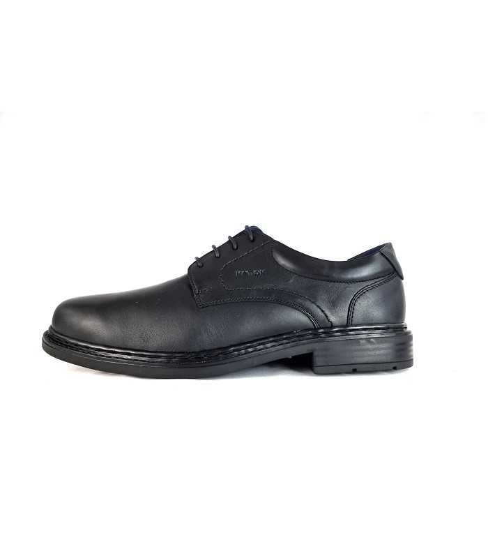 Zapato hombre cordones piel negra ancho de Notton