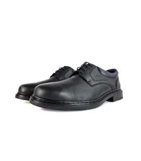 Zapato hombre cordones piel negra ancho de Notton