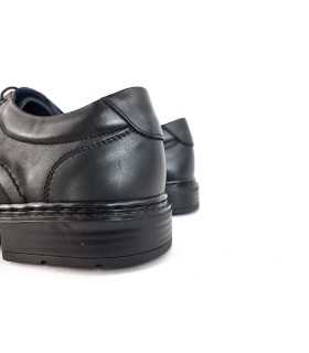 Zapato hombre cordones piel negra ancho de Notton