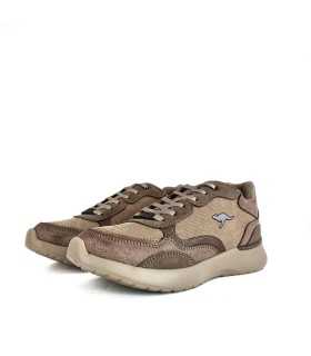 Zapatilla deportiva beige mujer Kangaroos vista de medio perfil