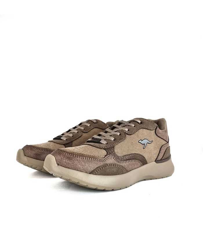Zapatilla deportiva beige mujer Kangaroos vista de medio perfil