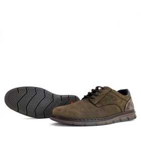 Zapato hombre cordones beige verdoso de Notton, vista de la suela