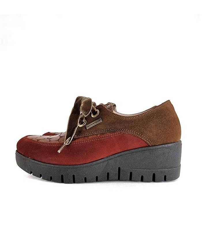 Zapatos cordones Angela teja waterproof de Nival, perfil