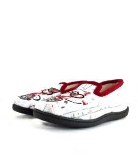 Zaptilla casa cerrada Gato coraz de Plumaflex de mujer para invierno