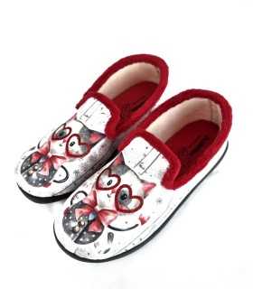 Zaptilla casa cerrada Gato coraz de Plumaflex de mujer para invierno