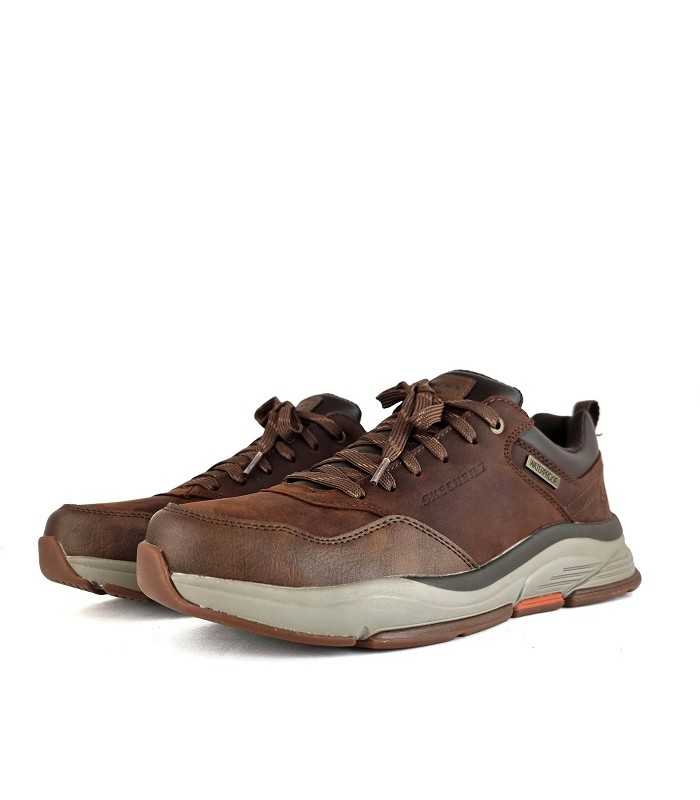 Medio perfil: Zapatillas hombre marrón Skechers Benago