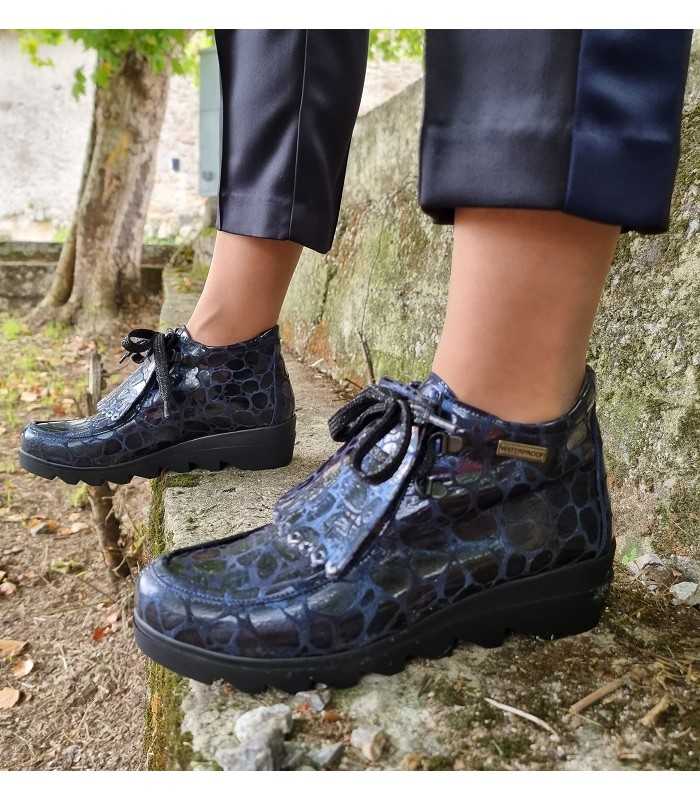 Botines Magda cuña azul membrana impermeable de Nival