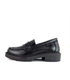 mocasines camel negro outlet, vista de perfil
