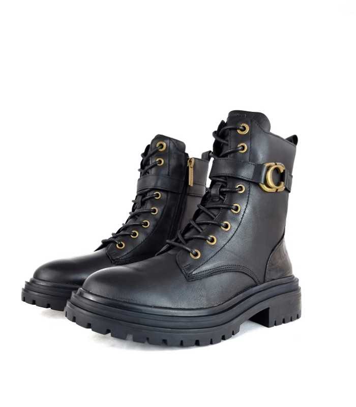 Botin piel negro mujer 160891 biker de Carmela