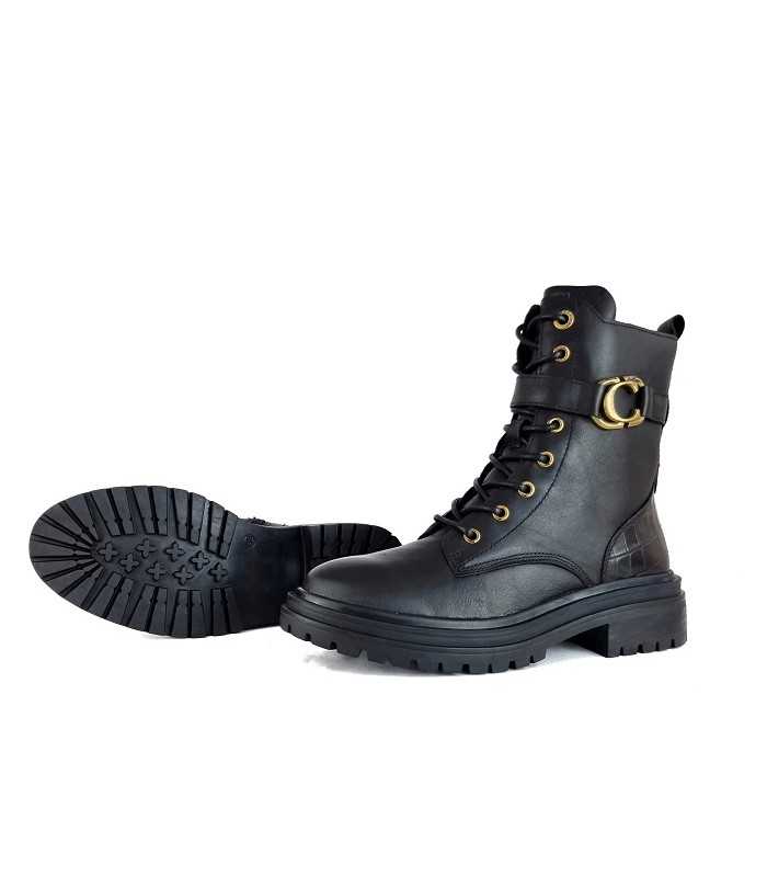 Botin piel negro mujer 160891 biker de Carmela, vista de la suela antideslizante