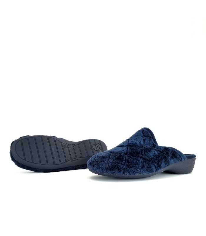 Zapatilla casa mujer Rombos azul de Gema García