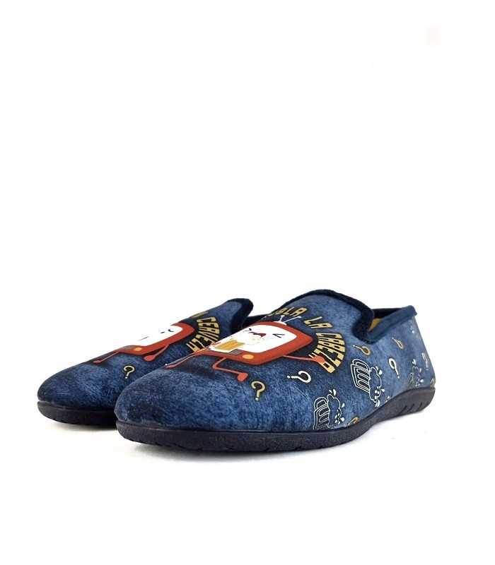 Zapatillas casa hombre Cabrera medio lado, dibujo de televisión
