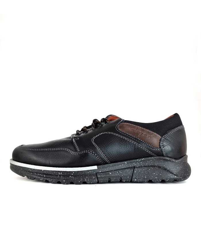 Zapato cordones hombre negro de Clayan, vista perfil