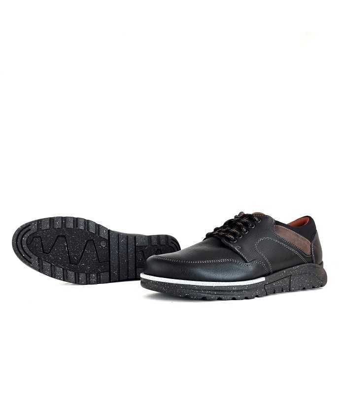 Zapato cordones hombre negro de Clayan, vista de la suela