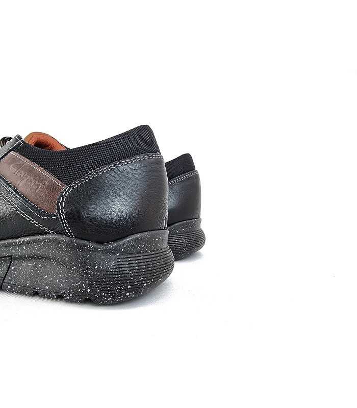 Zapato cordones hombre negro de Clayan, vista trasera