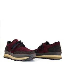 Zapatos deportivos cuña Kitty 5 de Confort Class para mujer color burdeos