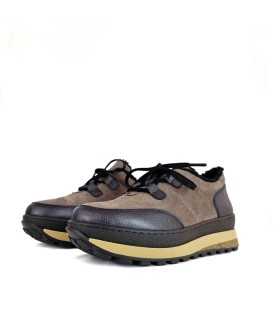 Foto medio perfil zapatos cuña Kitty topo Comfort Class