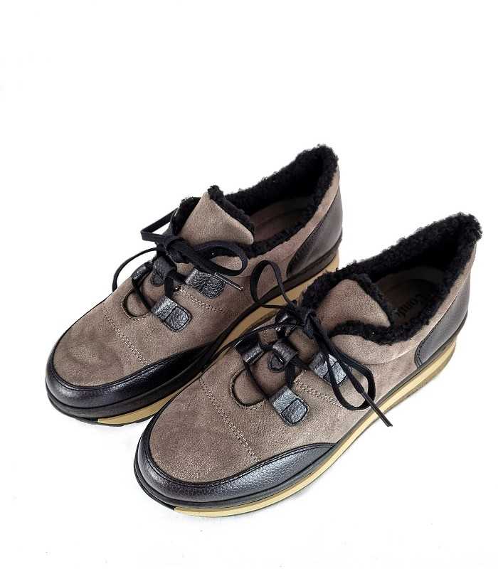 vista superior de Zapatos deportivos cuña Kitty color topo