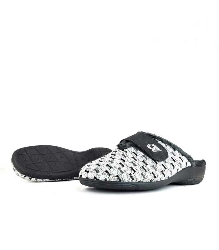 Zapatillas casa mujer tonos grises cuña de Cabrera