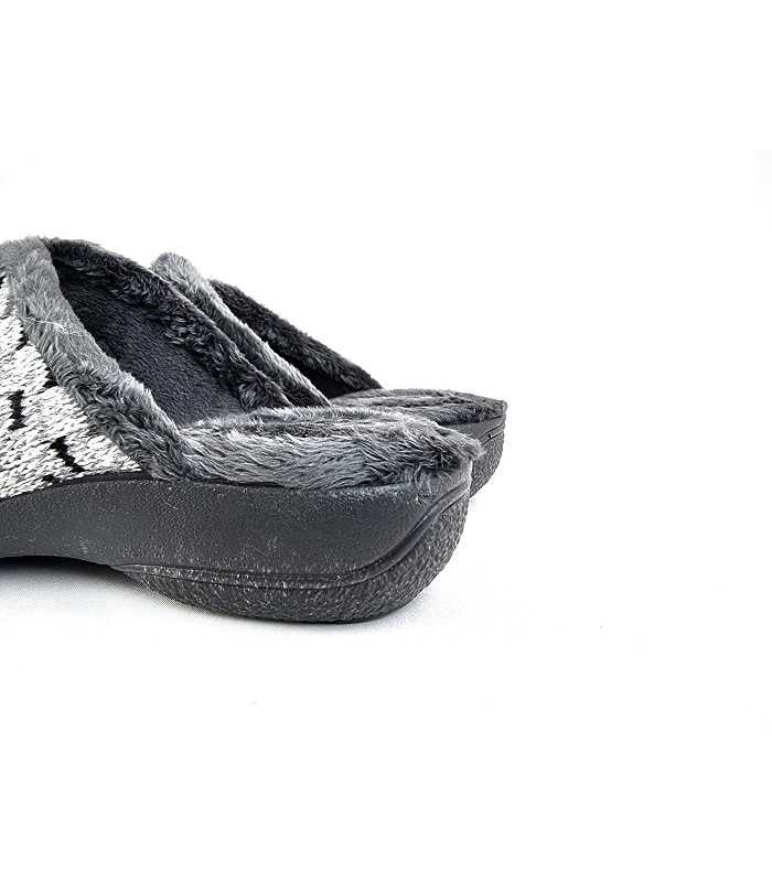 Zapatillas casa mujer tonos grises cuña de Cabrera