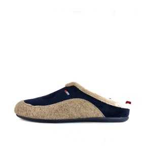 Zapatillas hombre casa descalza azul beige de Cabrera