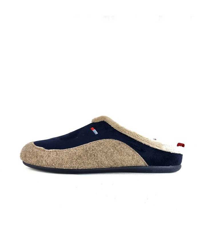 Zapatillas hombre casa descalza azul beige de Cabrera