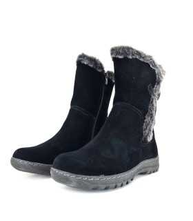 Bota resistente a la lluvia piel del Corornel Tapioca negra