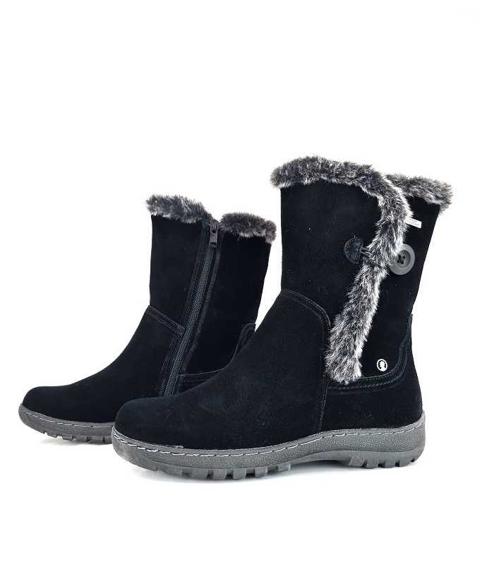 Bota resistente a la lluvia piel del Corornel Tapioca negra