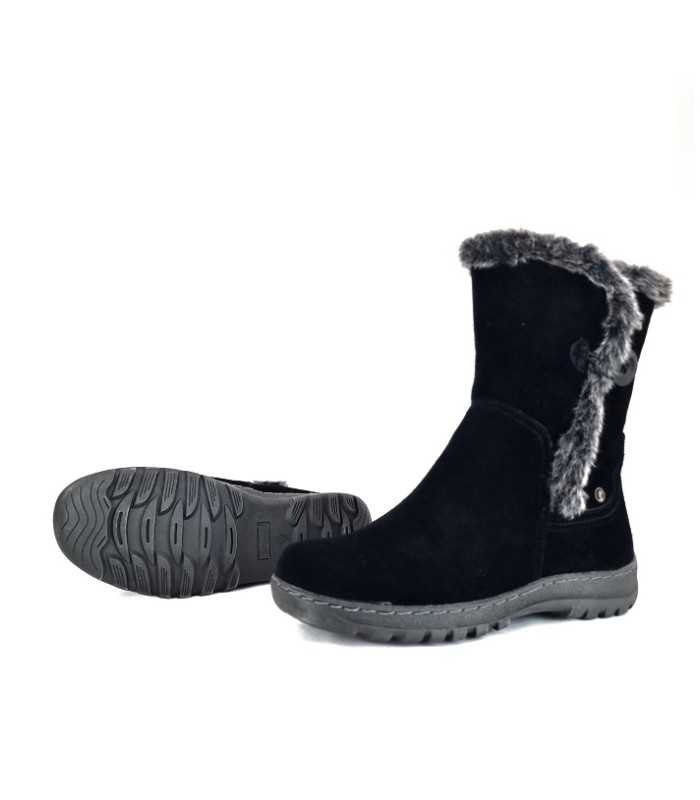 Bota resistente a la lluvia piel del Corornel Tapioca negra