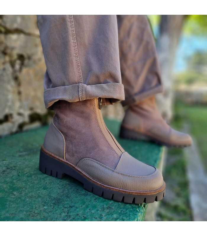 Botines piel sport mujer cremallera frontal de Treintas puestos