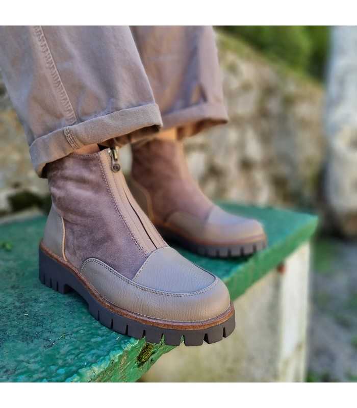 Botin piel sport mujer cremallera frontal de Treintas