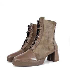 Botines mujer tacón medio beige de DChicas con plantilla de gel