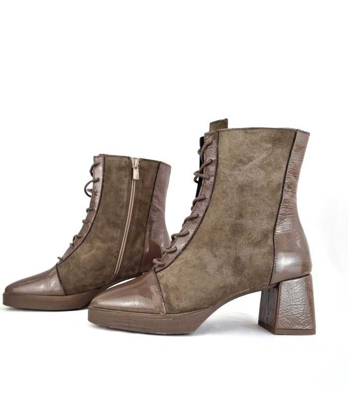 Botines mujer tacón medio beige de DChicas con plantilla de gel