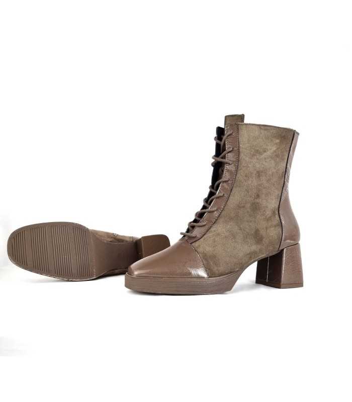Botin mujer tacón medio beige de DChicas con plantilla de gel