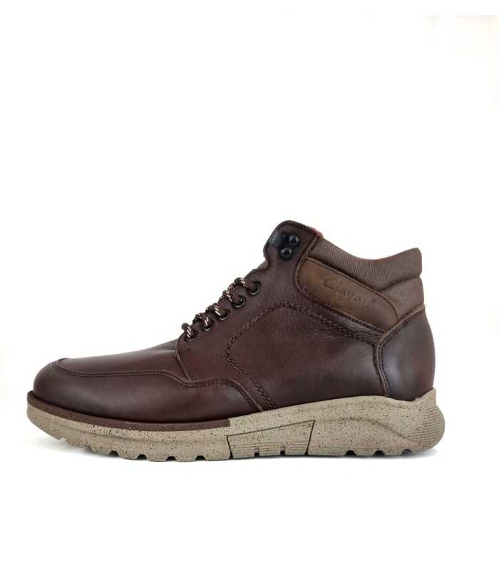 Botas marrónes hombre Clayan con cordones - vista lateral completa
