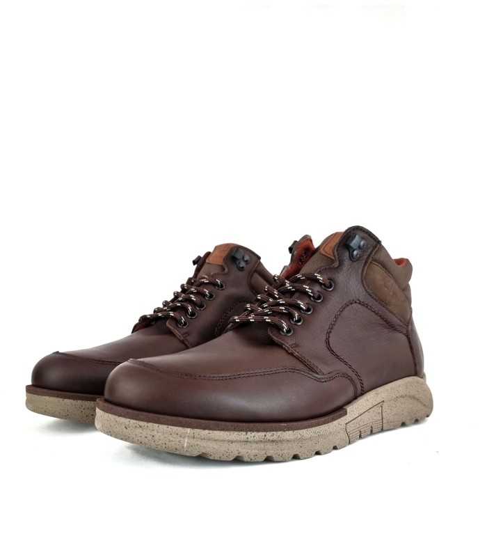 Bota de piel marrón chocolate Clayan - diseño medio perfil