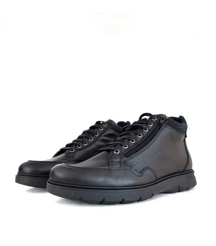 Botas piel negra impermeable hombre