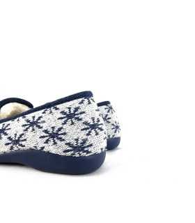 Forro de pura lana virgen para máxima calidez - Pelusin zapatilla casa azul