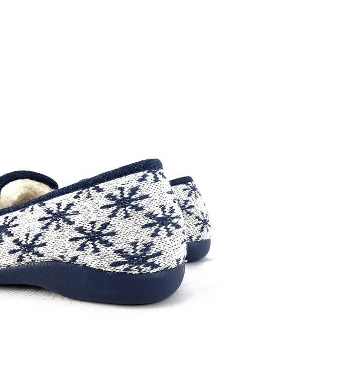 Forro de pura lana virgen para máxima calidez - Pelusin zapatilla casa azul