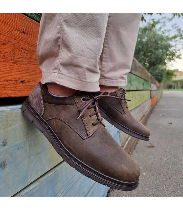 Zapato hombre cordones beige verdoso de Notton