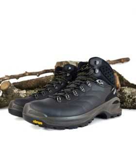 Bota piel de trekking Dakar negra de Grisport vista semilateral