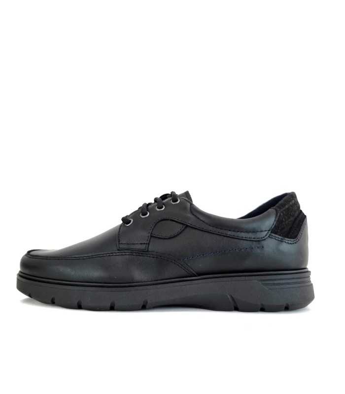 Zapatos hombre piel negra cordones de Sherlock, perfil