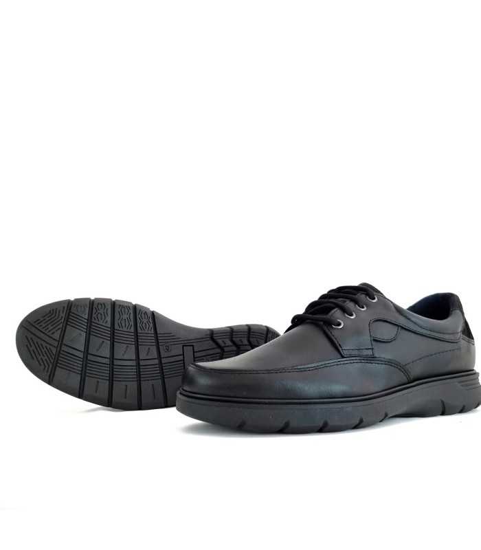 Zapato hombre piel negra cordones de Sherlock, vista de la suela